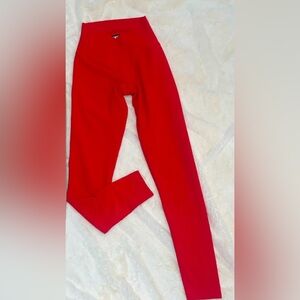 Beach Riot Red Ribbed Leggings